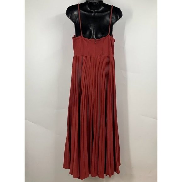 By Anthropologie Women's Sweetheart Bodice Pleated Midi Dress Size L - Picture 3 of 16